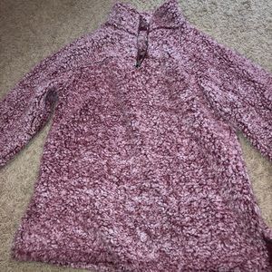Pink fuzzy pullover